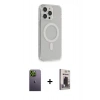MARSİLYAN™- iPhone 13 Pro Max Kılıf Pusula Çizgi Koleksiyonu - Siyah Bilvis Hayalet Cam Ekran Koruyucu + Neon Fosforlu Kamera Lens - YL