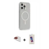 MARSİLYAN™- iPhone 13 Pro Max Kılıf Pusula Çizgi Koleksiyonu - Siyah Joko 5D Cam + Kırmızı Pers Alüminyum Kamera Lens