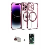 MARSİLYAN™- iPhone 13 Pro Max Kılıf Pusula Form - Şeffaf 360 Full Body Arka Koruyucu + Rainbow Kamera Lens Koruma Cam - KI