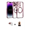 MARSİLYAN™- iPhone 13 Pro Max Kılıf Pusula Form - Şeffaf Maxco Cam Ekran Koruyucu + Pers Alüminyum Kamera Lens - KI