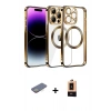 MARSİLYAN™- iPhone 13 Pro Max Kılıf Pusula Form - Şeffaf Maxco Cam Ekran Koruyucu + Renkli Kamera Lens Koruma Cam - SI