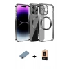 MARSİLYAN™- iPhone 13 Pro Max Kılıf Pusula Form - Şeffaf Maxco Cam Ekran Koruyucu + Shine Kamera Lens Koruma Cam - GI