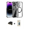 MARSİLYAN™- iPhone 13 Pro Max Kılıf Pusula Form - Siyah 6D Mat Seramik Hayalet Nano Ekran Koruyucu + Gold Raze Metal Kamera Lens