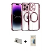 MARSİLYAN™- iPhone 13 Pro Max Kılıf Pusula Form - Siyah 6D Mat Seramik Hayalet Nano Ekran Koruyucu + Rainbow Kamera Lens Koruma Cam - REGD