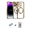 MARSİLYAN™- iPhone 13 Pro Max Kılıf Pusula Form - Siyah Bilvis 3D Cam Ekran Koruyucu + Shine Kamera Lens Koruma Cam - MI