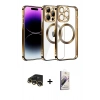 MARSİLYAN™- iPhone 13 Pro Max Kılıf Pusula Form - Siyah Bilvis 3D Mat Cam Ekran Koruyucu + Raze Metal Kamera Lens - GD