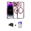 MARSİLYAN™- iPhone 13 Pro Max Kılıf Pusula Form - Siyah Bilvis 5in1 3D Magic Cam Ekran Koruyucu + Gold Raze Metal Kamera Lens