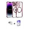 MARSİLYAN™- iPhone 13 Pro Max Kılıf Pusula Form - Siyah Bilvis 5in1 3D Magic Cam Ekran Koruyucu + Pers Alüminyum Kamera Lens - SABE