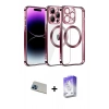 MARSİLYAN™- iPhone 13 Pro Max Kılıf Pusula Form - Siyah Bilvis 5in1 3D Magic Cam Ekran Koruyucu + Rainbow Kamera Lens Koruma Cam - MI