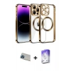 MARSİLYAN™- iPhone 13 Pro Max Kılıf Pusula Form - Siyah Bilvis 5in1 3D Magic Cam Ekran Koruyucu + Rainbow Kamera Lens Koruma Cam - MI