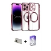 MARSİLYAN™- iPhone 13 Pro Max Kılıf Pusula Form - Siyah Bilvis 5in1 3D Magic Cam Ekran Koruyucu + Rainbow Kamera Lens Koruma Cam - REGD