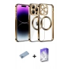 MARSİLYAN™- iPhone 13 Pro Max Kılıf Pusula Form - Siyah Bilvis 5in1 3D Magic Cam Ekran Koruyucu + Shine Kamera Lens Koruma Cam - MI