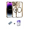 MARSİLYAN™- iPhone 13 Pro Max Kılıf Pusula Form - Siyah Bilvis 5in1 3D Magic Cam Ekran Koruyucu + Shine Kamera Lens Koruma Cam - GI