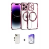 MARSİLYAN™- iPhone 13 Pro Max Kılıf Pusula Form - Siyah Bilvis 5in1 3D Magic Cam Ekran Koruyucu + Shine Kamera Lens - GD
