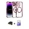 MARSİLYAN™- iPhone 13 Pro Max Kılıf Pusula Form - Siyah Bilvis 5in1 5D Magic Hayalet Cam Ekran Koruyucu + Raze Metal Kamera Lens - GD