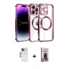 MARSİLYAN™- iPhone 13 Pro Max Kılıf Pusula Form - Siyah Bilvis Hayalet Cam Ekran Koruyucu + Gold Shine Kamera Lens