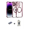 MARSİLYAN™- iPhone 13 Pro Max Kılıf Pusula Form - Siyah Bilvis Hayalet Cam Ekran Koruyucu + Renkli Kamera Lens Koruma Cam - MI