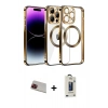 MARSİLYAN™- iPhone 13 Pro Max Kılıf Pusula Form - Siyah Bilvis Hayalet Cam Ekran Koruyucu + Rainbow Kamera Lens Koruma Cam - KI