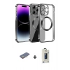MARSİLYAN™- iPhone 13 Pro Max Kılıf Pusula Form - Siyah Bilvis Hayalet Cam Ekran Koruyucu + Renkli Kamera Lens Koruma Cam - SI