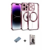 MARSİLYAN™- iPhone 13 Pro Max Kılıf Pusula Form - Siyah Bilvis Hayalet Cam Ekran Koruyucu + Shine Kamera Lens Koruma Cam - GI