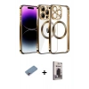 MARSİLYAN™- iPhone 13 Pro Max Kılıf Pusula Form - Siyah Bilvis Hayalet Cam Ekran Koruyucu + Shine Kamera Lens Koruma Cam - PE