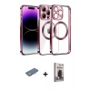 MARSİLYAN™- iPhone 13 Pro Max Kılıf Pusula Form - Siyah Bilvis Hayalet Cam Ekran Koruyucu + Renkli Kamera Lens Koruma Cam - YL
