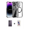 MARSİLYAN™- iPhone 13 Pro Max Kılıf Pusula Form - Siyah Joko 5D Cam + Neon Fosforlu Kamera Lens - BZ