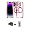 MARSİLYAN™- iPhone 13 Pro Max Kılıf Pusula Form - Siyah Joko 5D Cam + Gold Raze Metal Kamera Lens