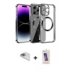 MARSİLYAN™- iPhone 13 Pro Max Kılıf Pusula Form - Siyah Joko 5D Cam + Pers Alüminyum Kamera Lens - SABE