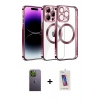 MARSİLYAN™- iPhone 13 Pro Max Kılıf Pusula Form - Siyah Joko 5D Cam + Neon Fosforlu Kamera Lens - YL