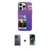 MARSİLYAN™- iPhone 13 Pro Max Kılıf Siluet Çizgi Koleksiyonu - Şeffaf 360 Full Body Arka Koruyucu + Neon Fosforlu Kamera Lens - MI