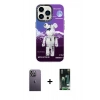 MARSİLYAN™- iPhone 13 Pro Max Kılıf Siluet Çizgi Koleksiyonu - Şeffaf 360 Full Body Arka Koruyucu + Neon Fosforlu Kamera Lens - BZ