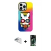 MARSİLYAN™- iPhone 13 Pro Max Kılıf Siluet Çizgi Koleksiyonu - Şeffaf 360 Full Body Arka Koruyucu + Pers Alüminyum Kamera Lens - SABE