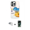 MARSİLYAN™- iPhone 13 Pro Max Kılıf Siluet Çizgi Koleksiyonu - Şeffaf 360 Full Body Arka Koruyucu + Pers Alüminyum Kamera Lens - SABE