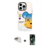 MARSİLYAN™- iPhone 13 Pro Max Kılıf Siluet Çizgi Koleksiyonu - Şeffaf 360 Full Body Arka Koruyucu + Pers Alüminyum Kamera Lens - GD