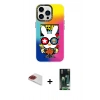 MARSİLYAN™- iPhone 13 Pro Max Kılıf Siluet Çizgi Koleksiyonu - Şeffaf 360 Full Body Arka Koruyucu + Pers Alüminyum Kamera Lens - KI