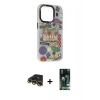 MARSİLYAN™- iPhone 13 Pro Max Kılıf Siluet Çizgi Koleksiyonu - Şeffaf 360 Full Body Arka Koruyucu + Raze Metal Kamera Lens - GD