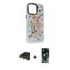 MARSİLYAN™- iPhone 13 Pro Max Kılıf Siluet Çizgi Koleksiyonu - Şeffaf 360 Full Body Arka Koruyucu + Raze Metal Kamera Lens - GD