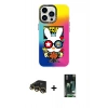 MARSİLYAN™- iPhone 13 Pro Max Kılıf Siluet Çizgi Koleksiyonu - Şeffaf 360 Full Body Arka Koruyucu + Raze Metal Kamera Lens - GD