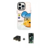 MARSİLYAN™- iPhone 13 Pro Max Kılıf Siluet Çizgi Koleksiyonu - Şeffaf 360 Full Body Arka Koruyucu + Raze Metal Kamera Lens - GD