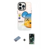 MARSİLYAN™- iPhone 13 Pro Max Kılıf Siluet Çizgi Koleksiyonu - Şeffaf 360 Full Body Arka Koruyucu + Shine Kamera Lens Koruma Cam - PE