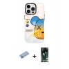 MARSİLYAN™- iPhone 13 Pro Max Kılıf Siluet Çizgi Koleksiyonu - Şeffaf 360 Full Body Arka Koruyucu + Shine Kamera Lens Koruma Cam - MI
