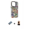 MARSİLYAN™- iPhone 13 Pro Max Kılıf Siluet Çizgi Koleksiyonu - Şeffaf Maxco Cam Ekran Koruyucu + Metal Kamera Lens Koruma Cam - MR