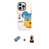 MARSİLYAN™- iPhone 13 Pro Max Kılıf Siluet Çizgi Koleksiyonu - Şeffaf Maxco Cam Ekran Koruyucu + Metal Kamera Lens Koruma Cam - MR