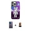 MARSİLYAN™- iPhone 13 Pro Max Kılıf Siluet Çizgi Koleksiyonu - Şeffaf Maxco Cam Ekran Koruyucu + Neon Fosforlu Kamera Lens - MI