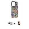 MARSİLYAN™- iPhone 13 Pro Max Kılıf Siluet Çizgi Koleksiyonu - Şeffaf Maxco Cam Ekran Koruyucu + Rainbow Kamera Lens Koruma Cam - KI