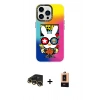 MARSİLYAN™- iPhone 13 Pro Max Kılıf Siluet Çizgi Koleksiyonu - Şeffaf Maxco Cam Ekran Koruyucu + Raze Metal Kamera Lens - GD