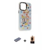MARSİLYAN™- iPhone 13 Pro Max Kılıf Siluet Çizgi Koleksiyonu - Şeffaf Maxco Cam Ekran Koruyucu + Renkli Kamera Lens Koruma Cam - MI