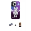 MARSİLYAN™- iPhone 13 Pro Max Kılıf Siluet Çizgi Koleksiyonu - Şeffaf Maxco Cam Ekran Koruyucu + Turuncu Renkli Kamera Lens Koruma Cam