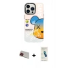 MARSİLYAN™- iPhone 13 Pro Max Kılıf Siluet Çizgi Koleksiyonu - Şeffaf Pasifik Cam Ekran Koruyucu + Rainbow Kamera Lens Koruma Cam - KI